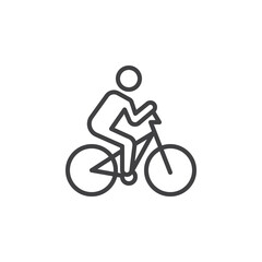 Person riding a bicycle line icon