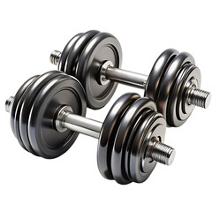 Naklejka premium High-Resolution PNG Image of a Set of Dumbbell Weights Isolated on a White Background for Fitness and Graphic Use