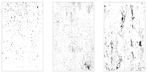  Distress illustration simply place over object, Set of Black and white grunge. Distress overlay texture.
