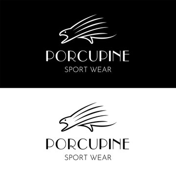 Dynamic porcupine logo symbolizing agility and strength perfect for sports products