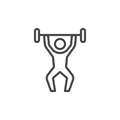 Weightlifting line icon