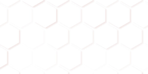 Naklejka premium Design with light and shadow, white paper patterns geometric background. Seamless pattern of the hexagonal netting. 
