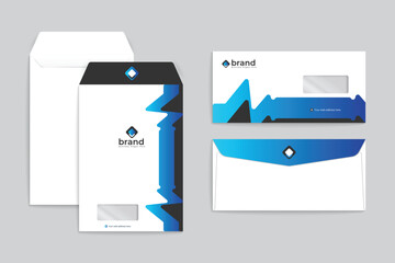 Modern  envelope design black and blue color