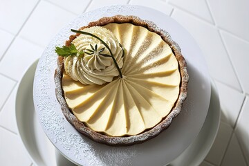 A delectable and mouthwatering close-up of a cheesecake