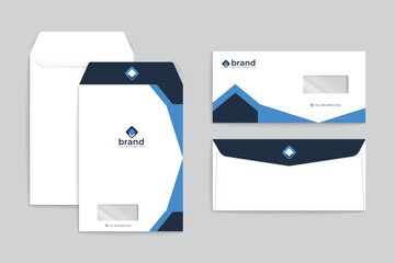 Modern  envelope design black and blue color