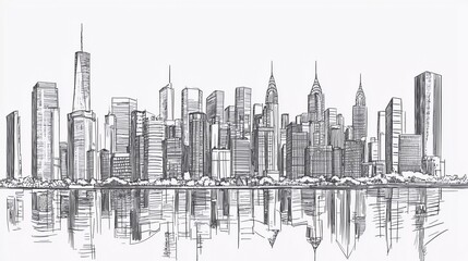 City graphic black white cityscape skyline sketch illustration vector which is very beautiful