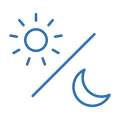 太陽と月の昼夜のアイコンのイラスト。編集可能な線ベクターデータ