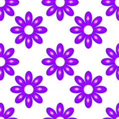 seamless floral pattern 3d in purple  color 
