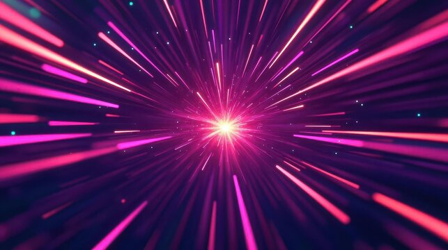 A glowing 3D starburst with light beams shooting out, 3D glow, starburst, explosion