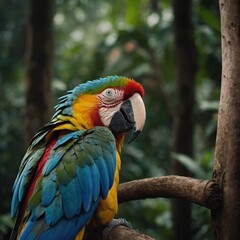 Fototapeta premium blue and yellow macaw