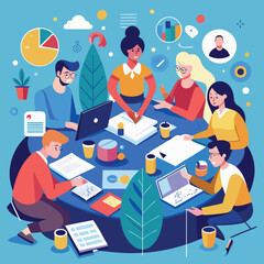 featuring a team illustration