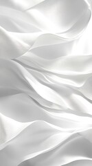 Fototapeta premium Abstract White Fabric Draped in Soft Waves