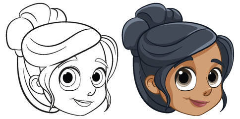 Smiling Girl Character Illustration