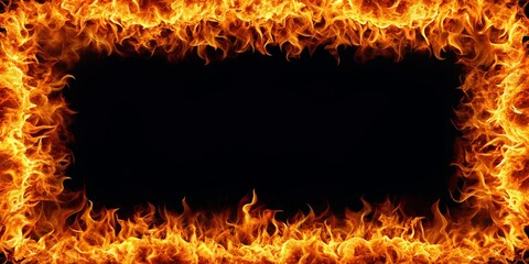 Fire border on background, flames, border, design, fiery, burning, heat, abstract, texture, isolated, hot, flames border