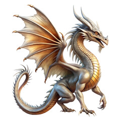Fairytale dragon isolated on transparent background
