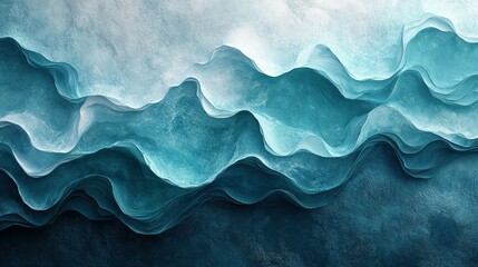 Obraz premium Abstract Blue Watercolor Waves Pattern