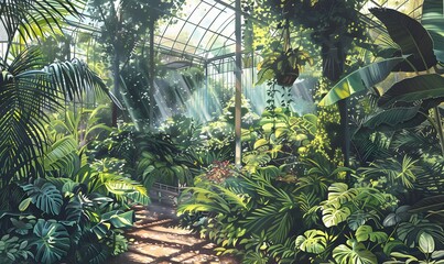 Detail of a botanical garden