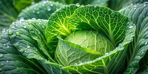 Fresh cabbage with dew drops on leaves, cabbage, fresh, healthy, vegetable, green, organic, garden, food, nutrition