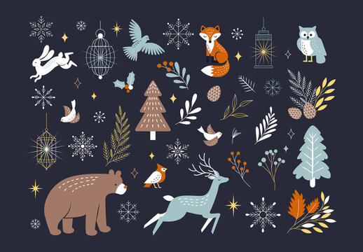 Winter Solstice Illustration Set