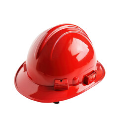 Fototapeta premium Red safety helmet isolated on transparent background. 