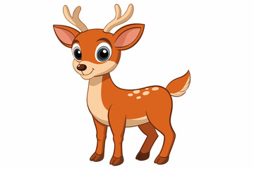 Obraz premium Cute deer cartoon vector illustration