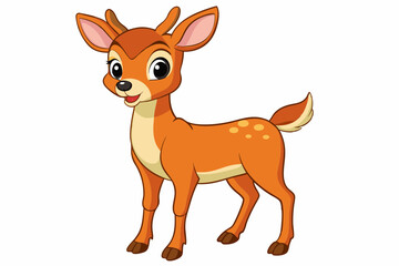 Cute deer cartoon vector illustration