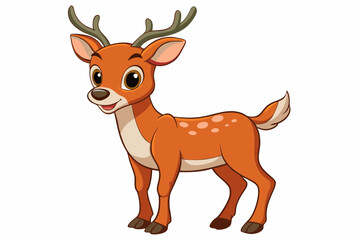 Cute deer cartoon vector illustration