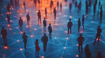 people business connection on social network online concept.