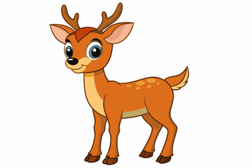 Cute deer cartoon vector illustration