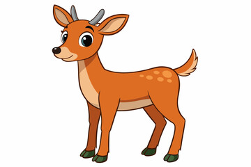 Cute deer cartoon vector illustration