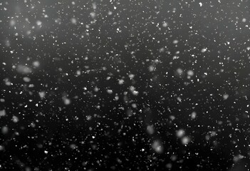 Detailed Snowfall Overlay Image Isolated on Black Background Perfect for Dynamic Visual Effects