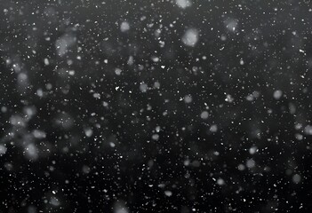 Detailed Snowfall Overlay Image Isolated on Black Background Perfect for Dynamic Visual Effects
