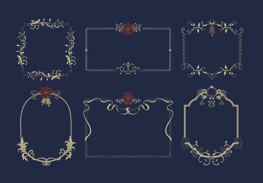 Christmas Frame Illustrations Set