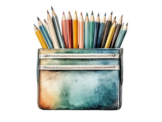 A colorful collection of pencils in a stylish holder, perfect for adding creativity to any artistic project or workspace.