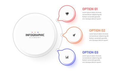 Infographic Design Presentation Business Infographic Template Thin Line with 3 Option and Icon