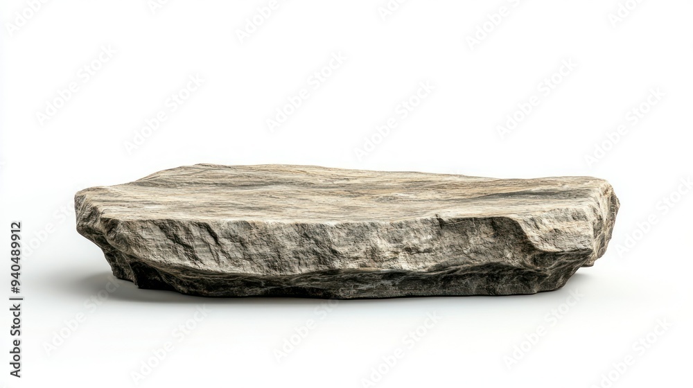 Poster isolated rough stone platform with flat top