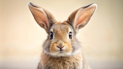 Obraz premium Adorable fluffy rabbit with big ears and bright eyes, rabbit, cute, fluffy, bunny, animal, pet, wildlife, adorable, furry, whiskers, eyes