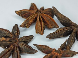 star anise on a white background