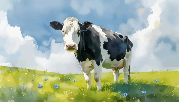 A Cow in a Field of Flowers