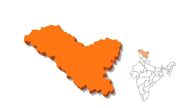 India Map Showing Ladakh State in Detail