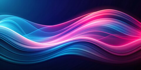 Abstract Wavy Flow with Blue and Pink Hues, Digital Art, Neon, Abstract Background, Flowing, Abstract, Waves
