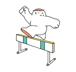 ハードルを乗り越えるヒト