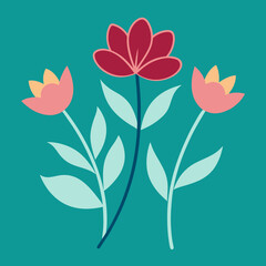 spring flowers floral patter vector illustration