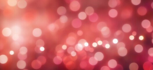 Festive Abstract Background with Red and Pink Bokeh Lights in Va