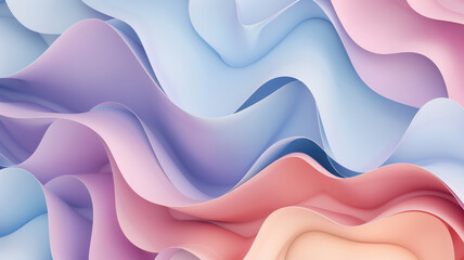 Soft pastel waves with gentle lilac blush and powder blue