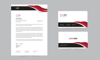 Letterhead and business card design template branding, clean and modern letterhead ,business card design template