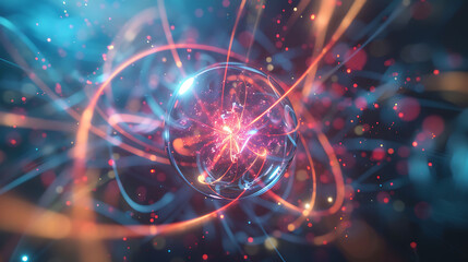 Obraz premium Detailed visualization of the interactions between electrons and positrons in a quantum experiment