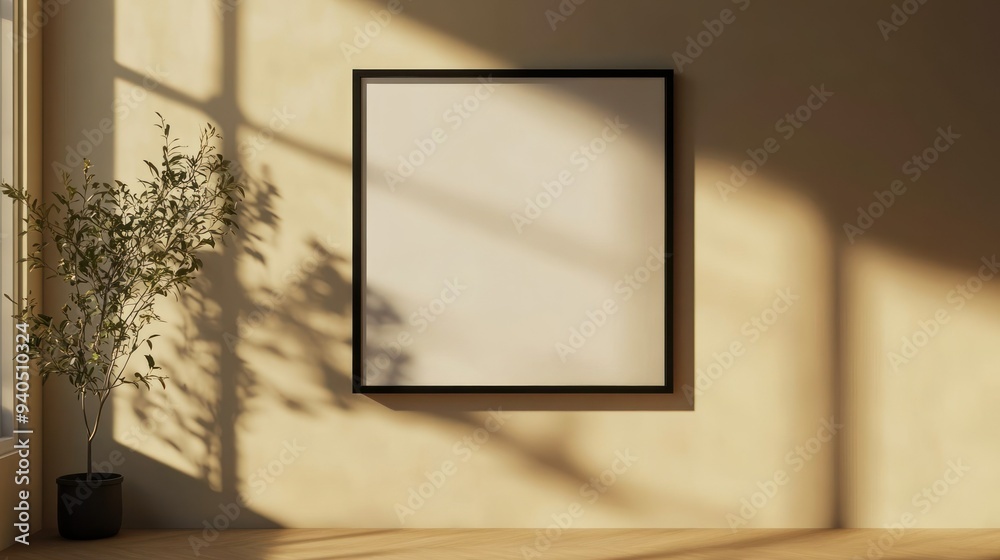 Poster A Blank Canvas in a Minimalist Setting with Natural Light