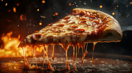 Spicy pizza slice.ai generative.