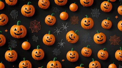 Obraz premium Orange halloween background with pumpkins